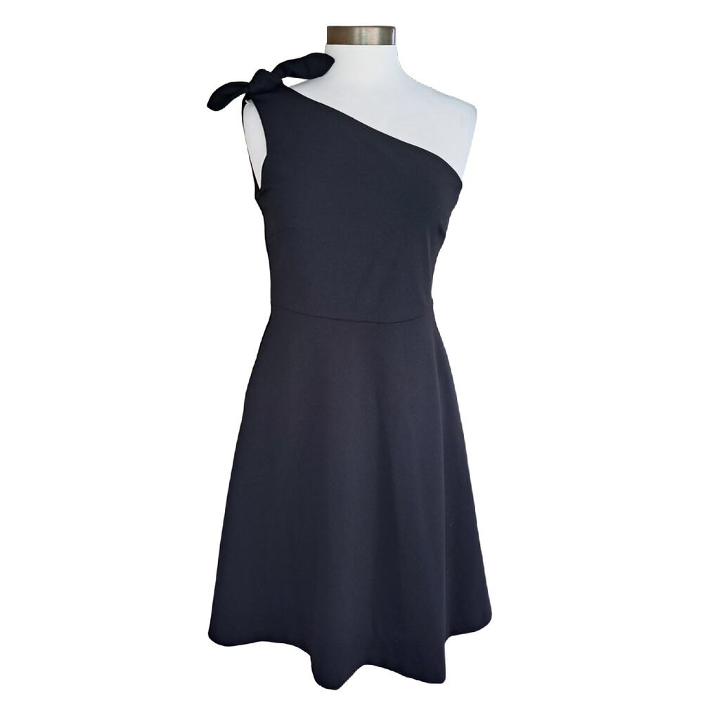 Banana Republic One-Shoulder Dress Size 6 LBD Fit & Flare Pockets